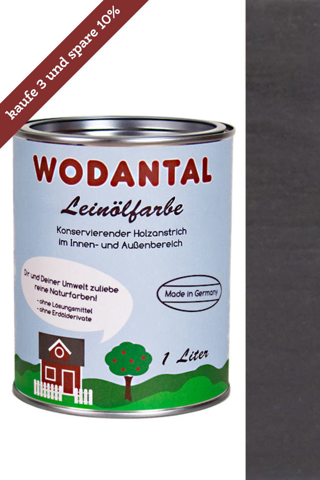 Wodantal - reine Leinölfarbe wunschgrau 1 Liter/ Sonderanfertigung